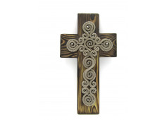 Krížik na dreve, zdobený